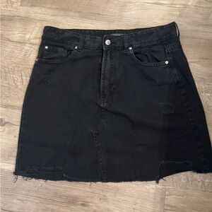 Classic Black Denim Skirt
